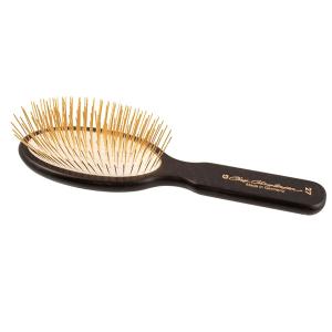 Chris Christensen Gold Series oval hundborste med 27 mm långa guldpläterade stålpiggar.