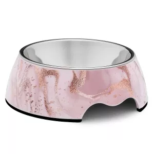 Hundskål Cloé i melamin, 400 ml – marmorerad rosa/rosé