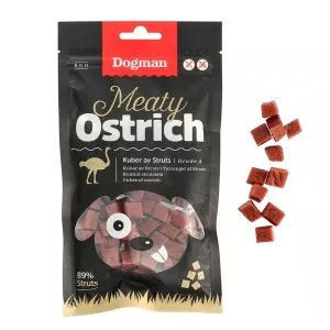 Dogman Meaty kuber av struts belöningsgodis - 80 g