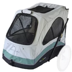 Extra överdrag till hundvagn Skyline large - Ljusgrå/grön/svart