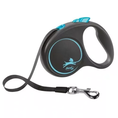 Flexikoppel Black Design SMALL med band 5 meter - svart/blå