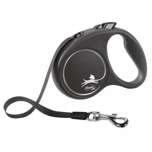 Flexikoppel Black Design SMALL med band 5 meter - svart/grå