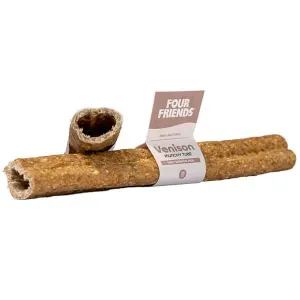 FourFriends Natural Chews Munchy Tube, ihåligt tuggben i unik tub-form, med mald råhud från hjort.