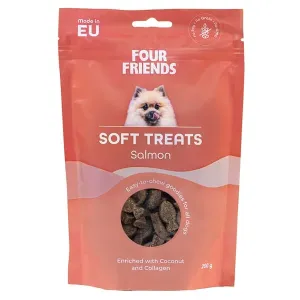 FourFriends Soft treats Salmon med lax. Mjukt, lättdelat hundgodis med ursprung EU. 200 gram.