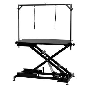 TE808 ECO Black, elektriskt höj- och sänkbart trimbord. Svart underrede och bordsskiva, H-galge medföljer.