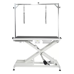 Elektriskt höj- och sänkbart trimbord med trimgalge, längd 125 cm