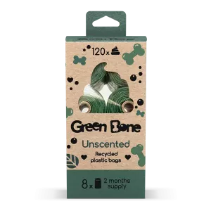 Green Bone bajspåsar 120-pack - utan doft
