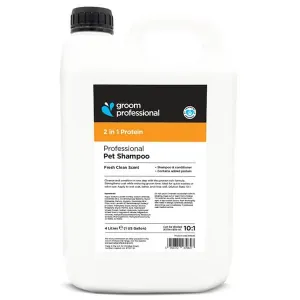 Groom Professional 2-in-1 Protein schampo och balsam för hund och katt. 4 liter.