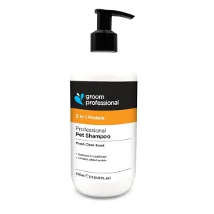 Groom Professional 2-in-1 Protein schampo och balsam för hund och katt. 350 ml.