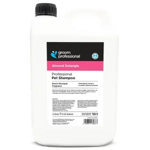 Groom Professional Almond Detangle tovförebyggande hundschampo. 4 liter.
