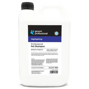 Groom Professional Blueberry Highlighting färgförstärkande schampo för hund och katt. 4 liter.