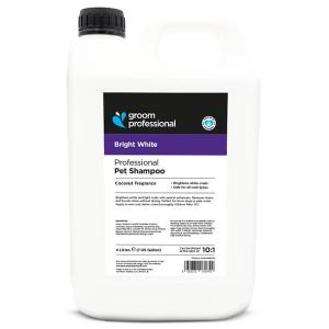 Groom Professional Bright White färgförstärkande schampo för hund och katt. 4 liter.