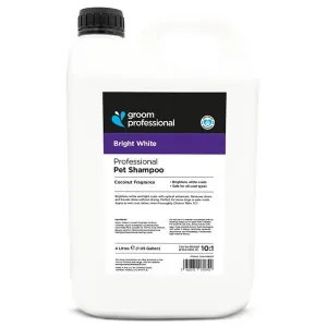 Groom Professional Bright White färgförstärkande schampo för hund och katt. 4 liter.