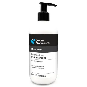 Groom Professional More Black färgförstärkande schampo för brun, svart och mörk päls. 350 ml.