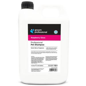 Groom Professional Raspberry Gloss schampo för hund och katt. 4 liter.