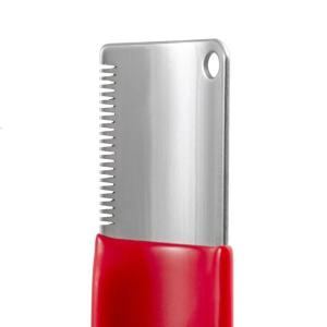 Groom Professional Trimkniv, röd fintandad med bekvämt handtag.