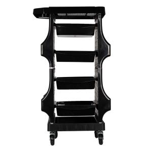 Groom-X Emma svart förvaringsvagn på hjul, fyra utdragslådor.