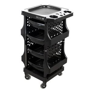 Groom-X Emma svart förvaringsvagn på hjul, fyra utdragslådor.