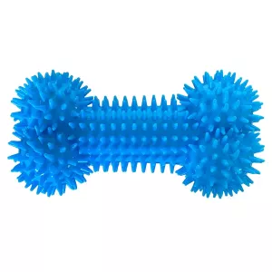 Gummiben med piggar blå TPR - flytande hundleksak