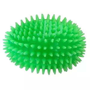 Gummiboll med piggar grön TPR - flytande hundleksak