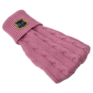 Gustaf & Evita stickad hundtröja - gammelrosa