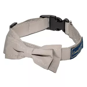 Gustaf & Evita hundhalsband Khaki med rosett