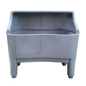 HB111H Hundbadkar grå plast - med stänkskydd