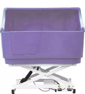 BE112H Elektriskt Hundbadkar lila plast - med stänkskydd