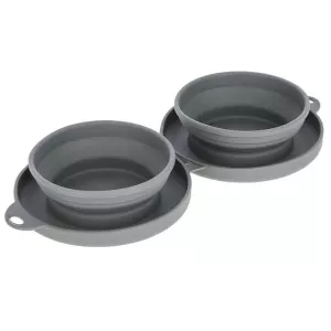 Reseskål grå dubbel - 2x300 ml