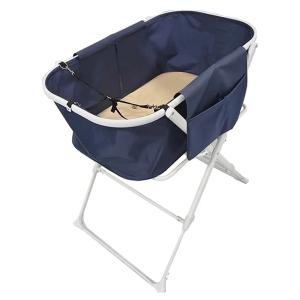 Hopfällbart hundbadkar med justerbar höjd, blått