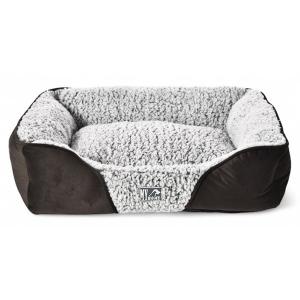 Hundbädd Drömma mörkbrun sammetslook och melerad teddy
