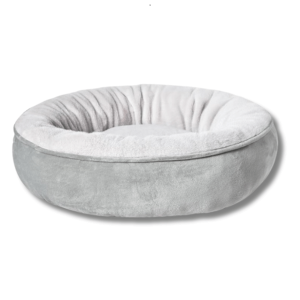 Rund hundbädd ljusgrå plysch diameter 76 cm