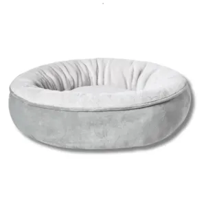 Rund hundbädd ljusgrå plysch diameter 76 cm