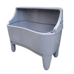 HB111H Hundbadkar grå plast - med stänkskydd