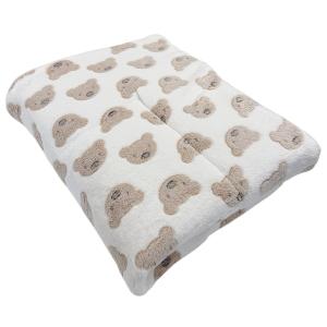 Ergosoft hunddyna vit med bruna nallar, finns i flera storlekar