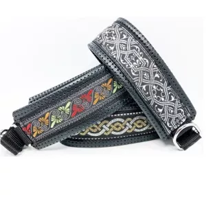 Hundhalsband halvstryp neopren - grå/silver