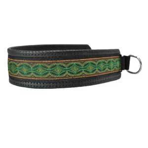 Hundhalsband Krumbukt, halvstryp - grön/koppar/brun