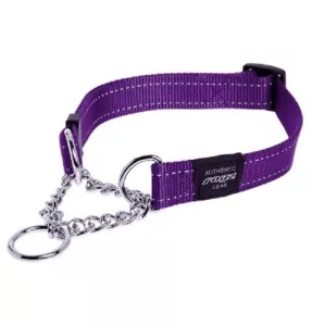 Rogz Utility ställbart halvstryp med reflextråd - Lila