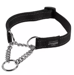 Rogz Utility ställbart halvstryp med reflextråd - Svart