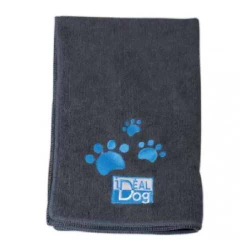 Handduk microfiber grå med tassbrodyr - 2-pack