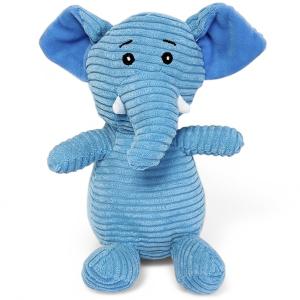 Hundleksak blå elefant plysch, med pipljud, längd 21 cm