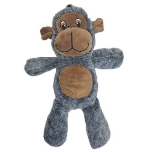 Hundleksak apa plysch, grå / brun, med pipljud. Längd 30 cm