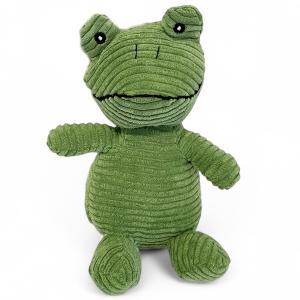 Hundleksak grön groda plysch, med pipljud, längd 21 cm