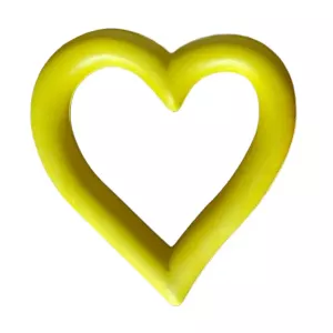 Hjärta massivt gummi gul - hundleksak