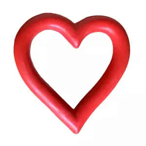 Hjärta massivt gummi röd - hundleksak