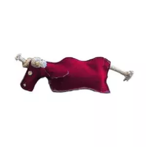 Läderbuffel med flaska - hundleksak