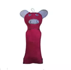 Läderfigur med flaska - hundleksak