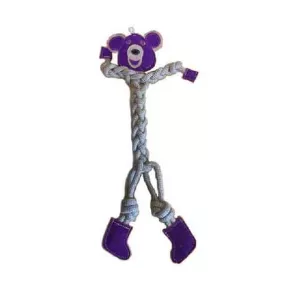 Läderbjörn med rep - hundleksak