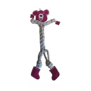 Läderbjörn med rep - hundleksak