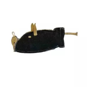 Lädergris med flaska - hundleksak